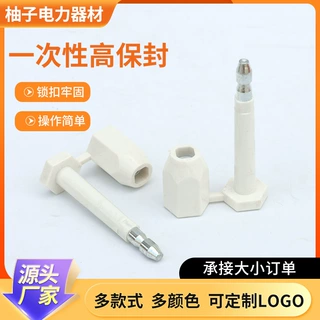 定制防伪防盗货柜铅封施封锁电表集装箱封签可印字一次性高保封