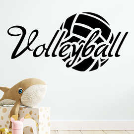 精雕VOLLEYBALL排球运动墙贴健身房楼梯背景装饰跨境可移除MU4410