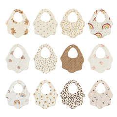 Ins newborn baby drool cloth pure cotton 6-layer gauze baby bibs mouth guard bib soft absorbent Class A