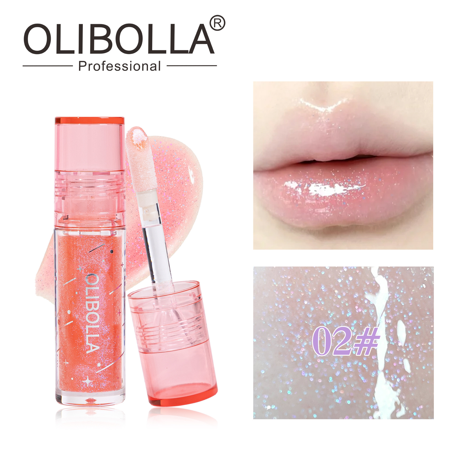 OLIBOLLA agua brillante brillo multicolor esmalte labial sin taza humectante espejo labial brillo labial al por mayor lápiz labial