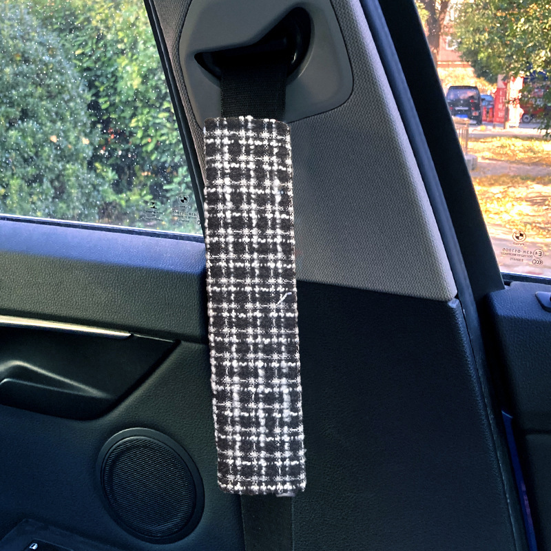 Protector de Hombro para Cinturón de Seguridad Algodón y Lino Anti-estrangulamiento Decorativo para Coche