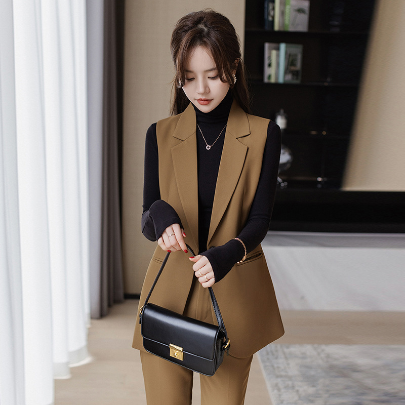 High-End Sleeveless Suit Vest Suit for Women Spring & Fall 2023 New Business Attire, Elegant and Fashionable Two-Piece Set, Slimming Look