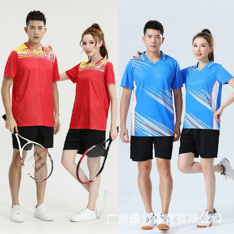 Новый костюм для бадминтона с короткими рукавами, волейбольный тренировочный костюм, летний спортивный теннисный костюм на открытом воздухе, поддерживает печать своими руками