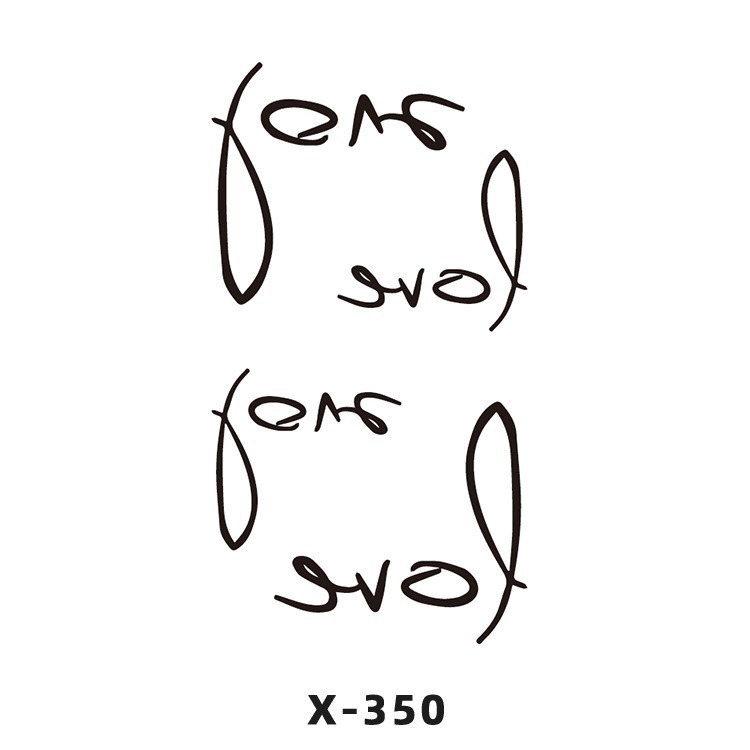 Arco de flor pequeña pegatinas de tatuaje fresco 3D dibujos animados transfronterizo Henna rosa impermeable texto en inglés pegatinas de tatuaje