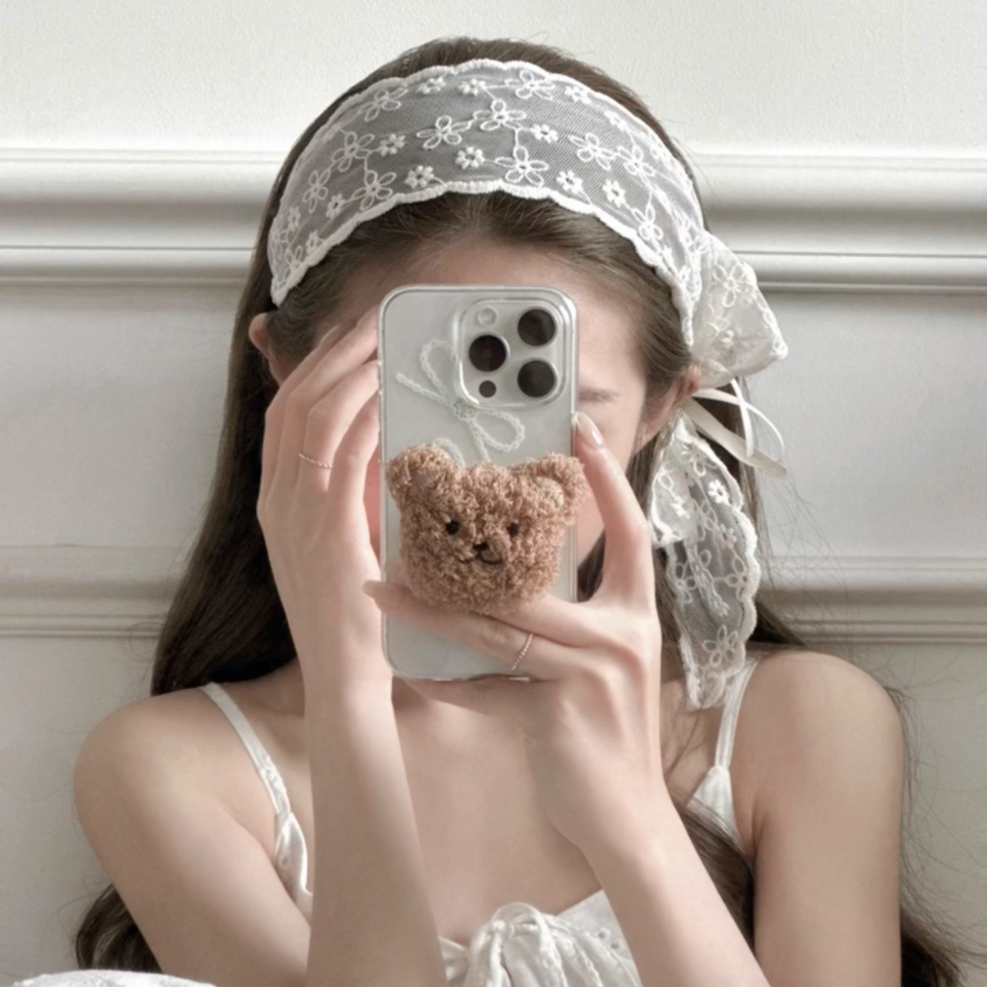 Diadema de ala ancha de encaje de lazo de malla francesa Diadema para mujer Estilo pastoral Cinta de verano Tocado Adornos para el cabello de alta calidad