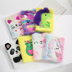 Plush notebook A5 notepad cross-border foreign trade notebook plush embroidery cartoon creative cute notebook