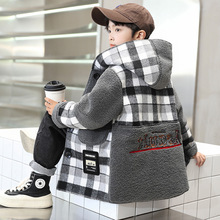 男童秋冬外套2025新款炸街连帽毛呢衣服加厚中大儿童男孩呢子大衣