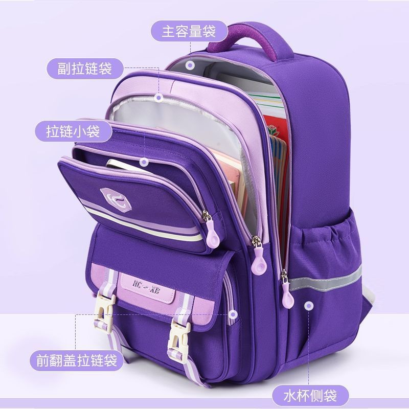 2025 nueva mochila escolar para estudiantes de primaria, mochila de gran capacidad, mochila de recuperación de grado 1-3-6, registro de impresión al por mayor