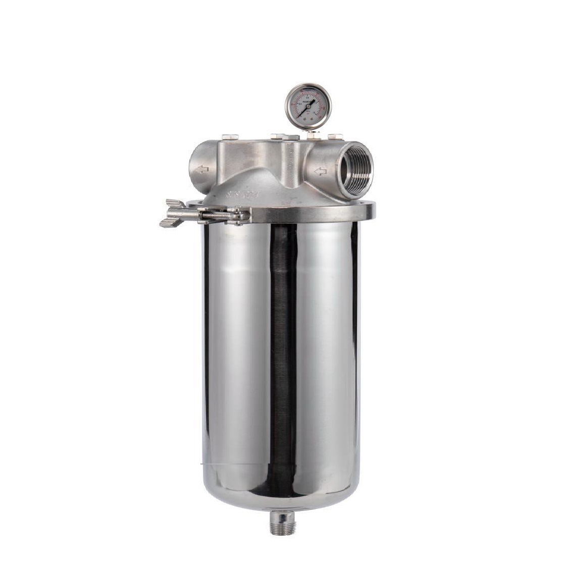 快开式不锈钢滤器10寸20寸大胖316不锈钢前置过滤器1.5寸进出水口