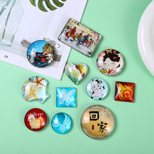 Crystal Glass Refrigerator Magnet Personalized Creative Company Logo Home Travel Gift Souvenir Manufacturer Wholesale
