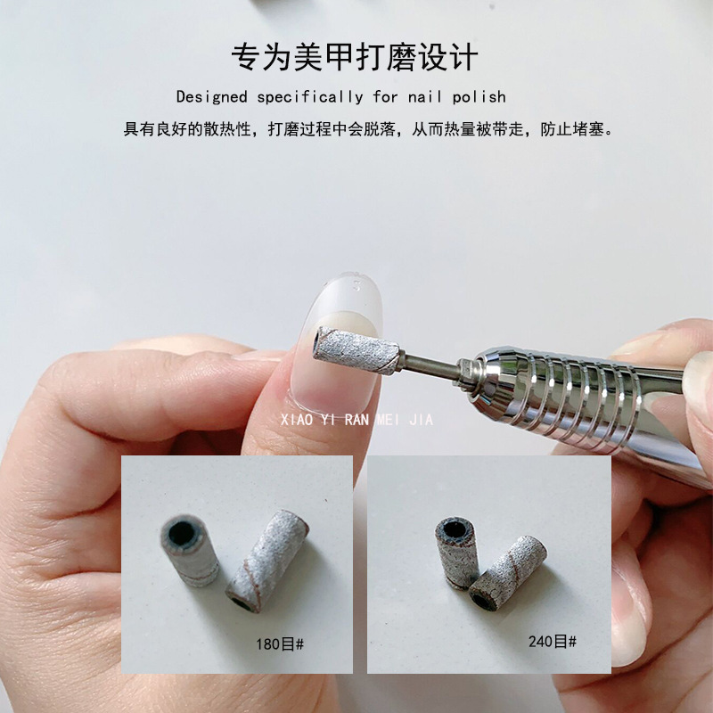 Anillo de lijado de manicura de alta calidad mini eje de acero inoxidable manicura herramienta especial anillo de arena resistente al desgaste de alta resistencia