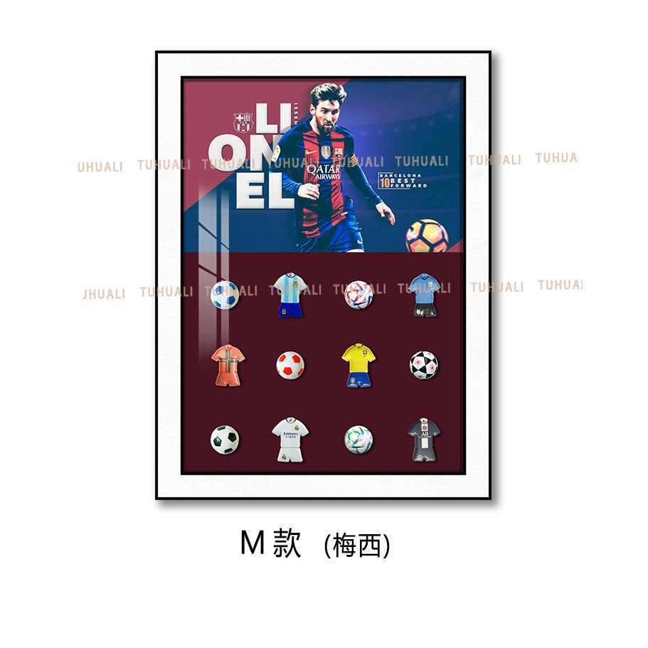 Sala de estar Entrada Niño Fútbol Decoración Pintura C Ronnell Ma Fútbol Estrella Colgante Pintura física tridimensional