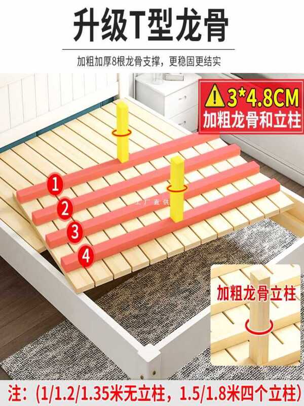 ft factory direct durable large capacity can be sent to Xizang European-style solid wood bed home thick moisture-proof double single