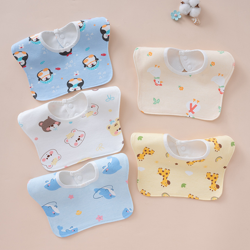 Baby U-shaped Bib Waterproof Slippery Towel Baby Pure Cotton Anti-spitting Water Scarf for Boys and Girls Children Dinner Bib