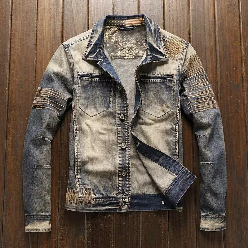Giacca da uomo, giacca da motociclista slim, stile retrò americano, primavera e autunno, abbigliamento da lavoro_voghion.com