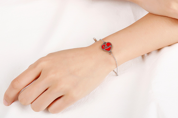 Heart Pattern Women'S Gender European And American Stainless Steel Adjustable Heart-shaped Love Bracelet