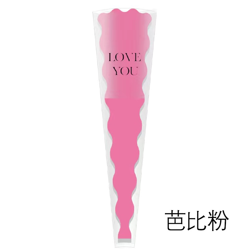 Nueva sirena ondulación del agua sola flor bolsa de embalaje Rosa embalaje OPP escalera bolsa floral material