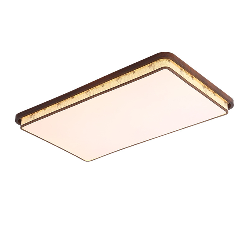 Estética de la dinastía Song nueva luz de techo del dormitorio estilo chino medio antiguo retro estudio de madera maciza Nanyang tela lámpara de sala de estar 263L