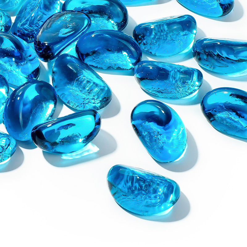 Arena de vidrio azul marino, cuentas de vidrio de colores, arena decorativa para acuarios, arena decorativa para plantas acuáticas, transfronterizo