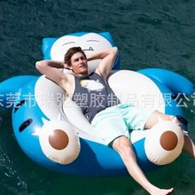厂家定 制PVC充气游泳池休闲卡通动物大型水上漂浮岛