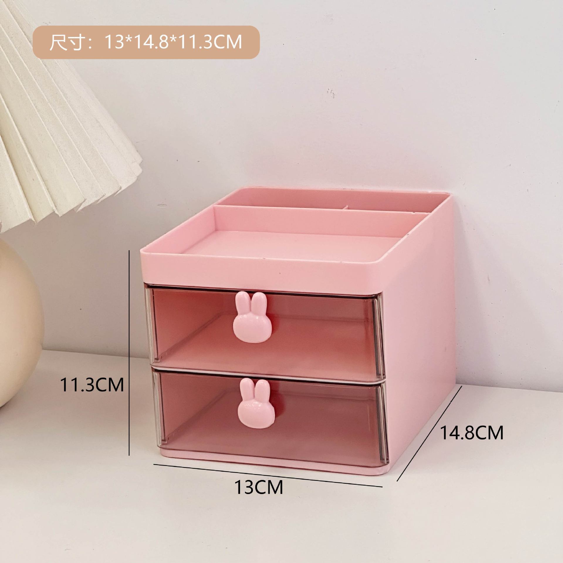 Caja de almacenamiento de portalápices de escritorio de dormitorio de estilo ins Cajón de acrílico Escritorio de estudiante Papelería de oficina Caja transparente