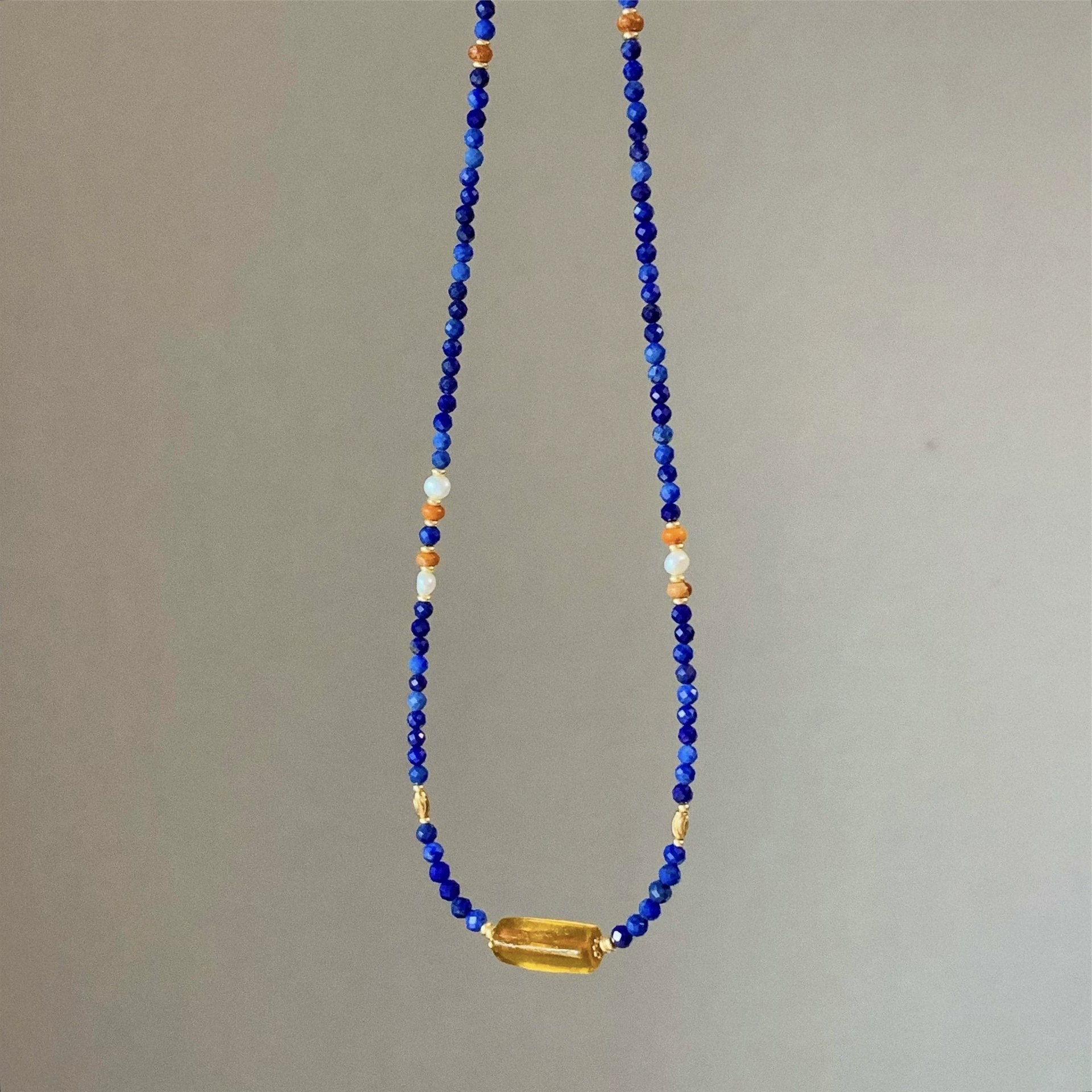 Новый продукт · LanXu натуральное зеленое золото антикварное стекло длинное ожерелье цепочка ключицы Новый китайский оригинальный дизайн для женщин Другое