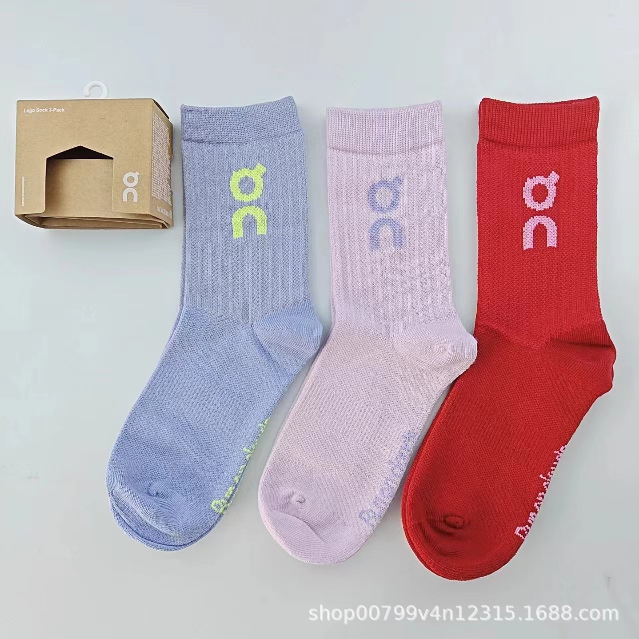 オンソックス 3足組 オンランニング カップルソックス ランニング 男女兼用 おしゃれソックス おしゃれ ミドルソックス スポーツ 吸汗性