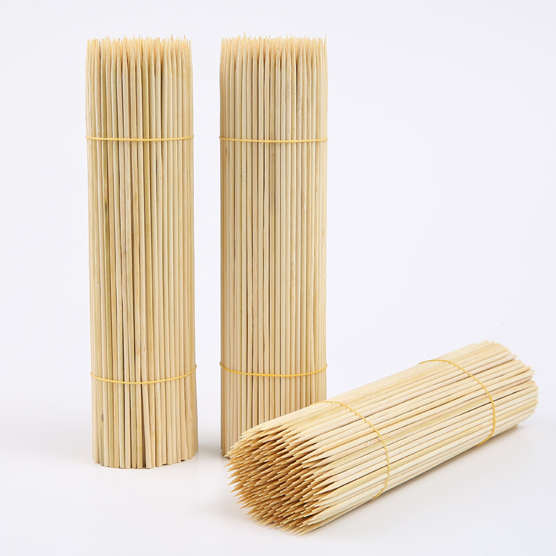 Factory 2-10MM BBQ Bamboo Skewers Disposable Kansai-Style Hot Pot BBQ Skewers Fruit and Rock Candy Skewers Wholesale