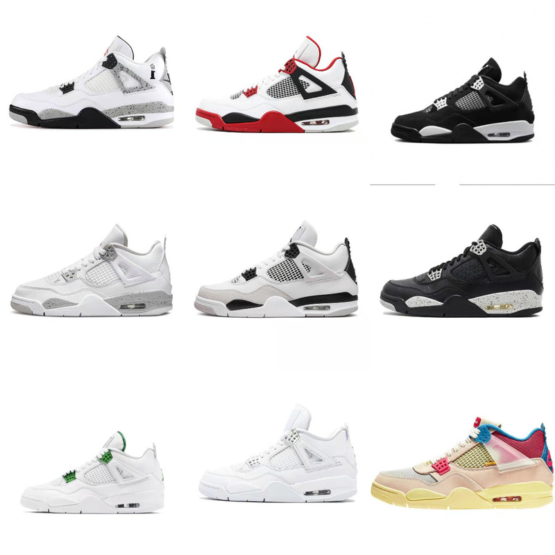 Putian Shoe Factory Aj4 Hot Lava Electric Mother Yellow Paris Cement White Black Cat Oreo Joe 4 Women's and Men's Basketball Shoes