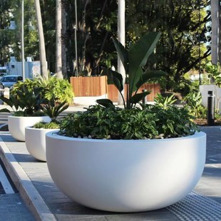 Fiberglass Flower Pots Outdoor Display Shopping Mall Simple Combination Large Flower Pots Courtyard Art Hotel Vase Decorative Ornaments
