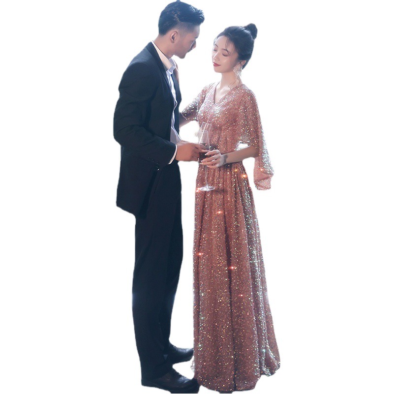 Vestido de noche para anfitrionas, estilo nuevo de otoño y verano 2026, corte ajustado, elegante, para banquetes, reuniones anuales y actuaciones. image 1