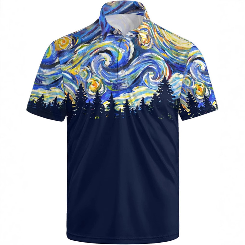Men's Fun Golf Shirt Moisture Wicking Men's Fun Golf Polo Shirt Quick Dry