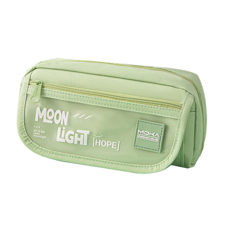 중학생용 MOKA MOONLIGHT 연필 케이스 초등학생 및 고등학생용 대용량 연필 케이스 고가치 심플 연필 케이스