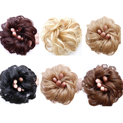 Hair Accessories Manufacturer Wholesale for Women's Puff Ball Ponytail Wigs, Lazy Hair Buns, Fluffy and Realistic Synthetic Hair with Elastic Bands Flower Hair Accessories