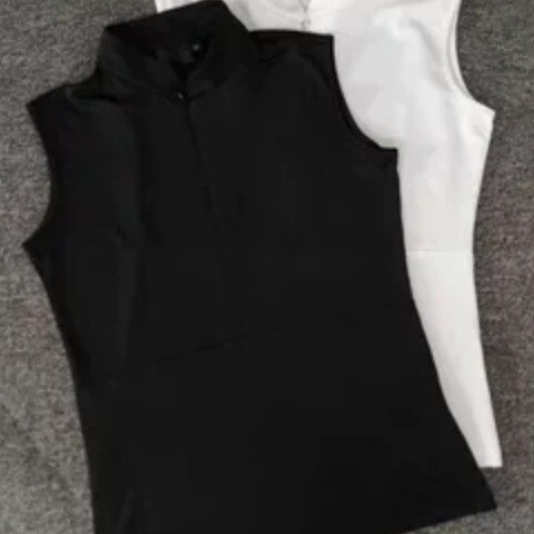 Korean New Arrival Women's Golf Sleeveless Shirt Slim-Fit Slimming Quick-Dry Stretch Collar Short-Sleeved Golf Top Jersey Korean New Arrival Women's Golf Sleeveless Shirt Slim-Fit Slimming Quick-Dry Stretch Collar Short-Sleeved Golf Top Jersey