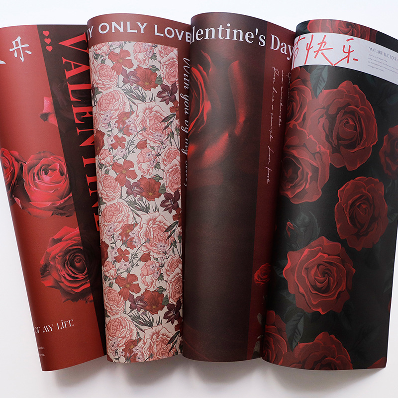 Huaxi día de San Valentín por la mañana papel de embalaje de flores kraft florista diy ramo de flores papel de embalaje de flores