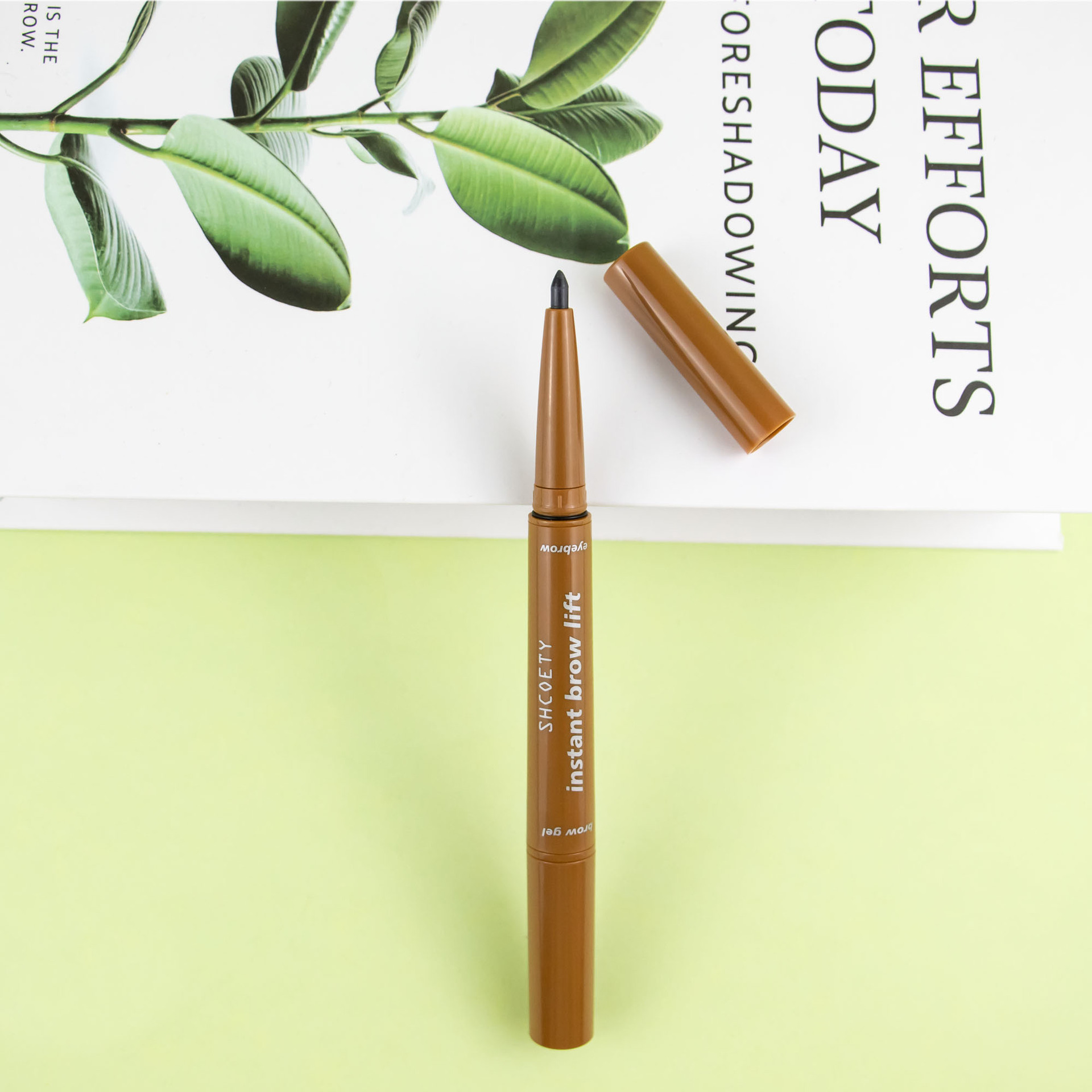 SHCOETY dual-head eyebrow pencil with eyebrow glue, automatic rotation, waterproof, non-fading, natural and long-lasting eyebrow dye, 4-color cross-border undefined