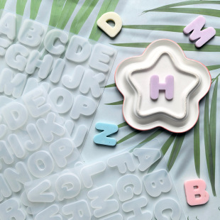 Gum Drops 26 Positive English Letter 224 Chocolate Silicone Mold Candy Dessert Mold Cake Baking Mold