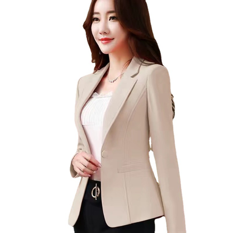 Chaqueta de Traje Casual Ajustada de Poliéster para Primavera y Otoño