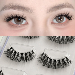Transparent stem eyelashes European and American thick cross-eye tail lengthened cross-border beauty makeup fine stem soft invisible mixed blood C48