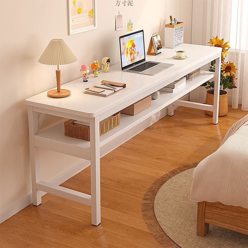 Long Table Double Desk Home Steel Wood Table Workbench Office Computer Table Wall Study Table Rectangular