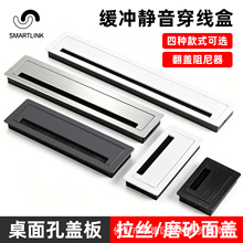 铝合金穿线盒长方形电脑桌电视柜桌面线孔盖装饰孔洞办公桌线孔盖