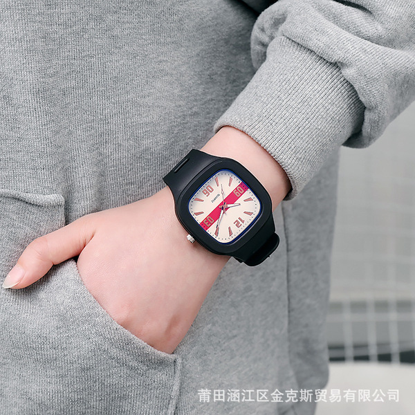 Brand square silicone watch