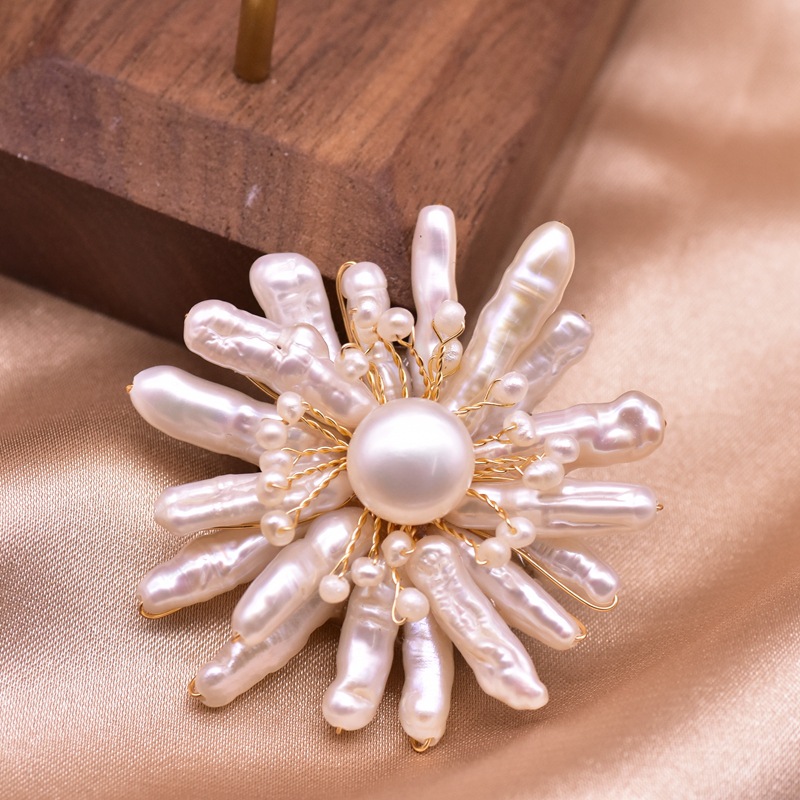 Xlentag natural barroco perla broche femenino temperamento europeo y americano original joyería hecha a mano