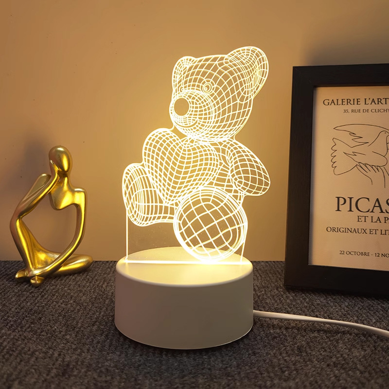 Creativa noche luz chica corazón niños novias compañeros de clase Regalo de Cumpleaños de dibujos animados atmósfera luz pequeña lámpara de mesa