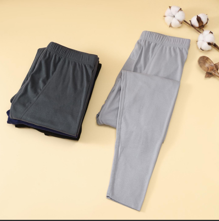 Men's thermal underwear, thin and tight-fitting leggings, youth-style close-fitting wool long pants, winter warm pants, fleece-lined and thickened thermal pants