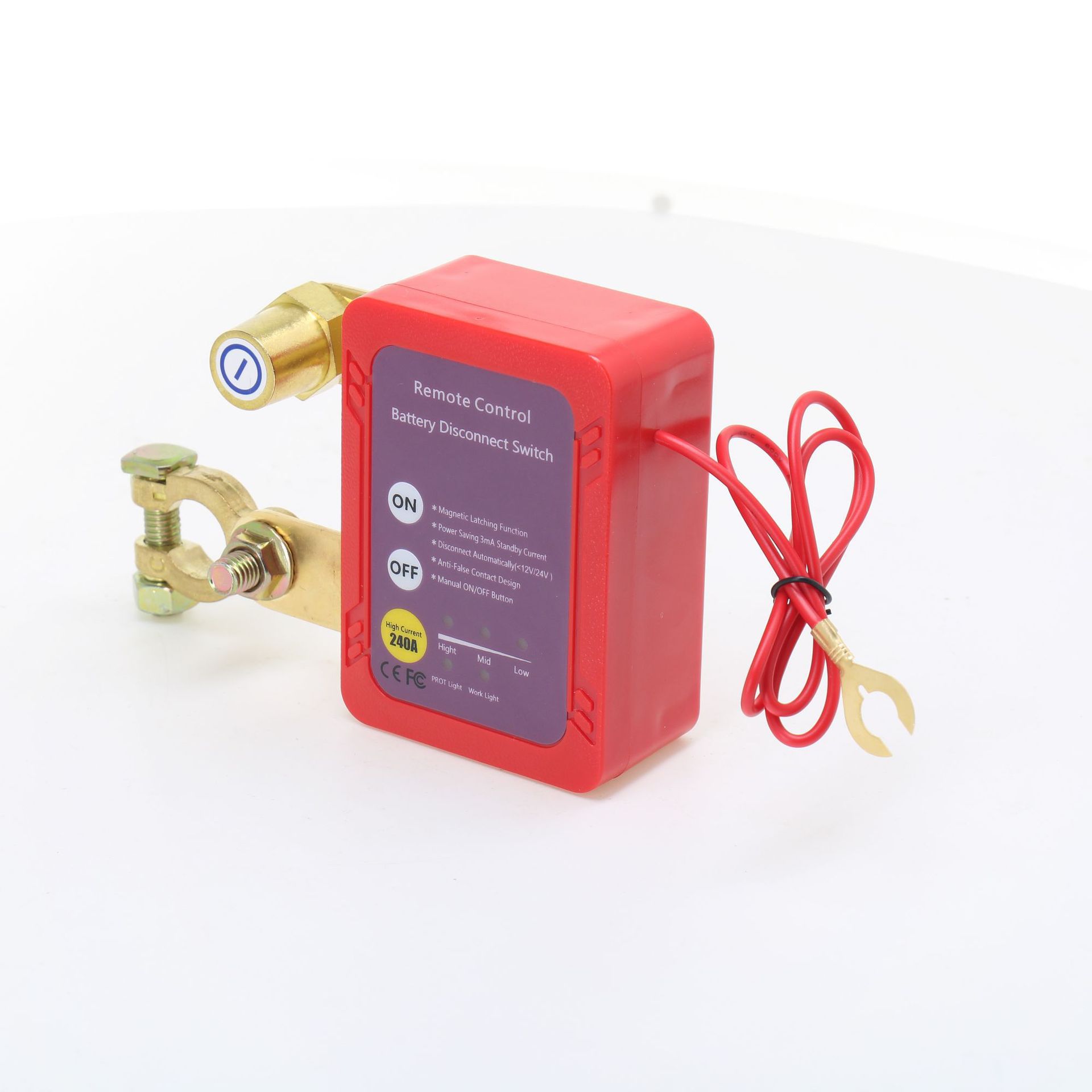 Universal 12V/24V high-current battery disconnector for cross-border trucks and cars, anti-drain protection switch with intelligent remote control