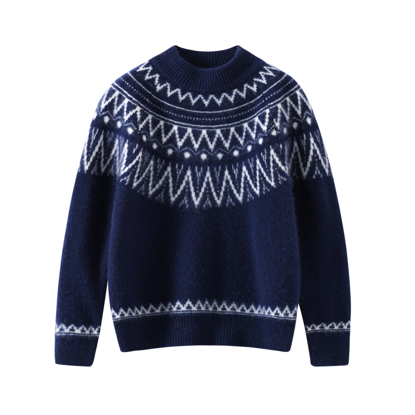 New autumn/winter children's 100% pure wool Fair Isle jacquard cashmere sweater pullover top for boys and girls