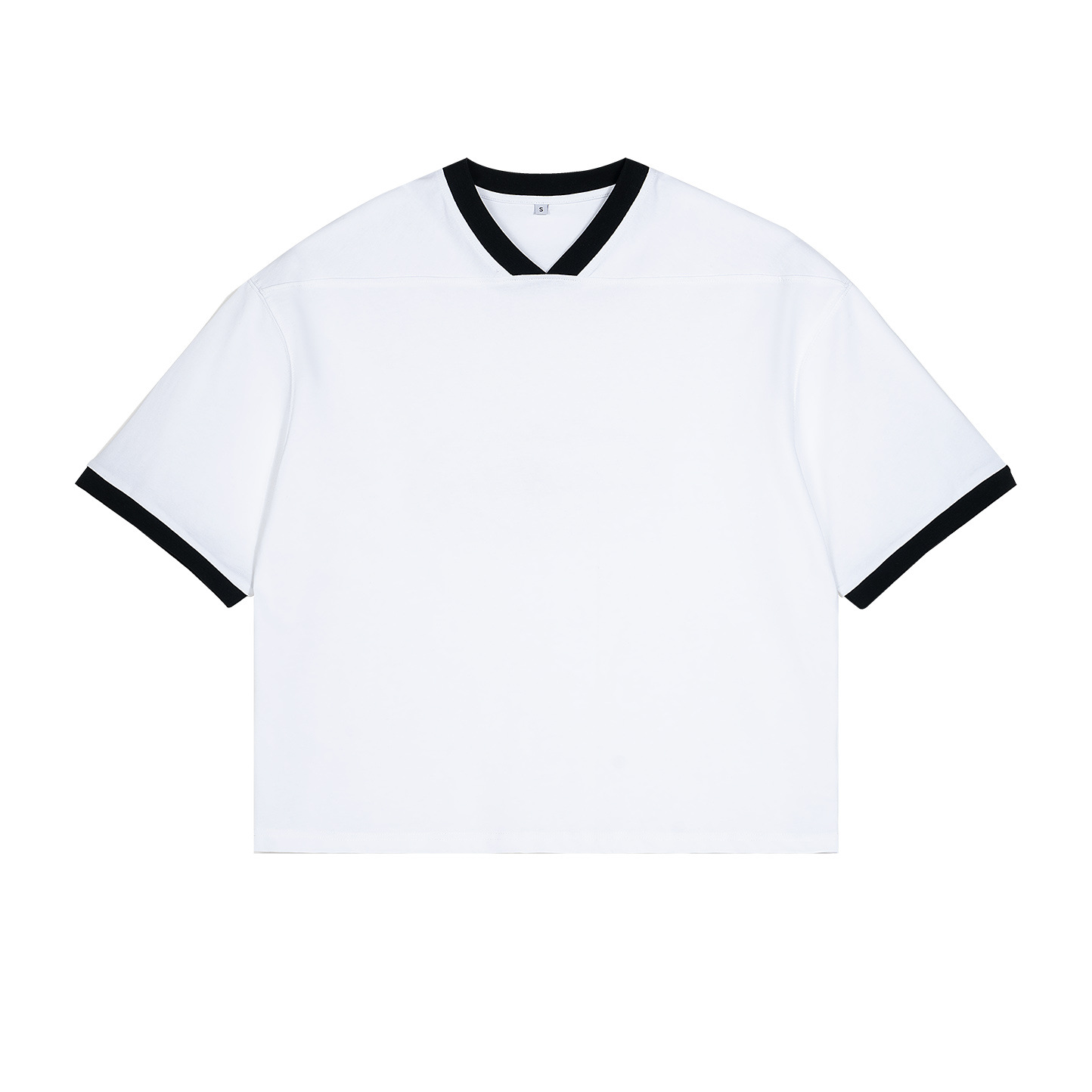 2026 marcas de marea de verano corto de cuello en V camiseta de hombre de manga corta de color juvenil bordado de algodón casual de hombre