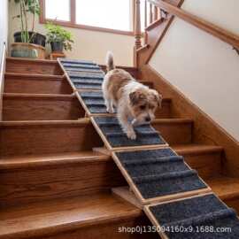 跨境新款木制楼梯狗坡道小型犬猫低角度宠物坡道步梯楼梯辅助木梯